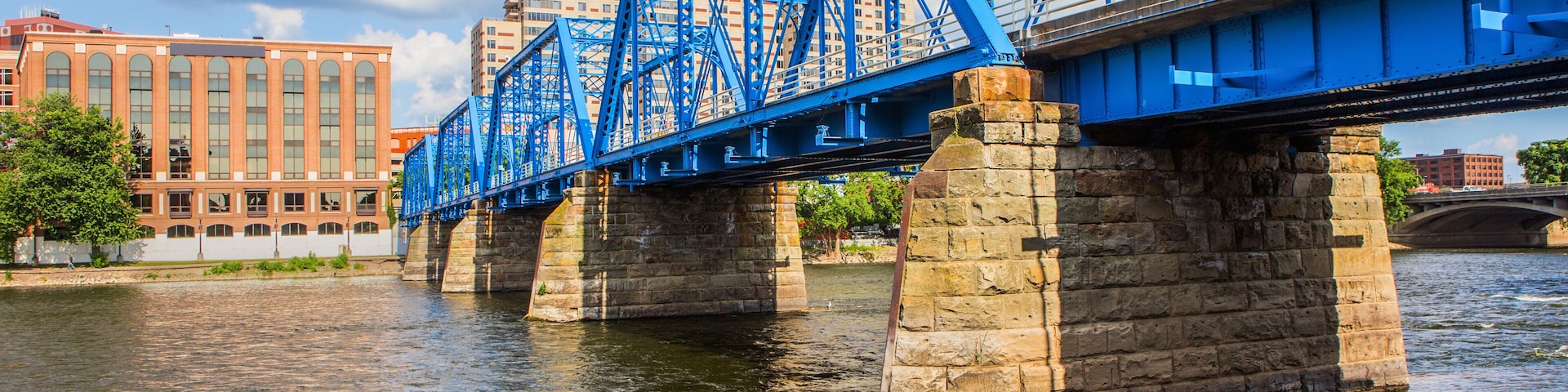 Downtown Grand Rapids Michigan view from the Grand River