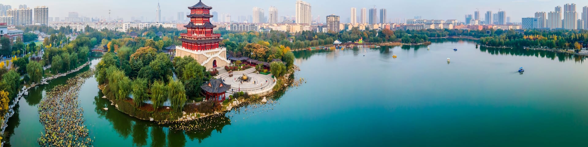 Aerial photography of Jining city scenery
