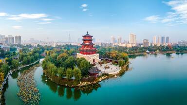 Aerial photography of Jining city scenery