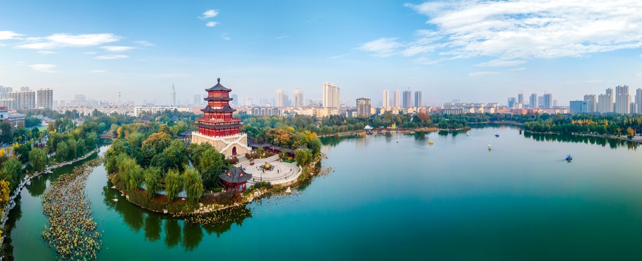 Aerial photography of Jining city scenery