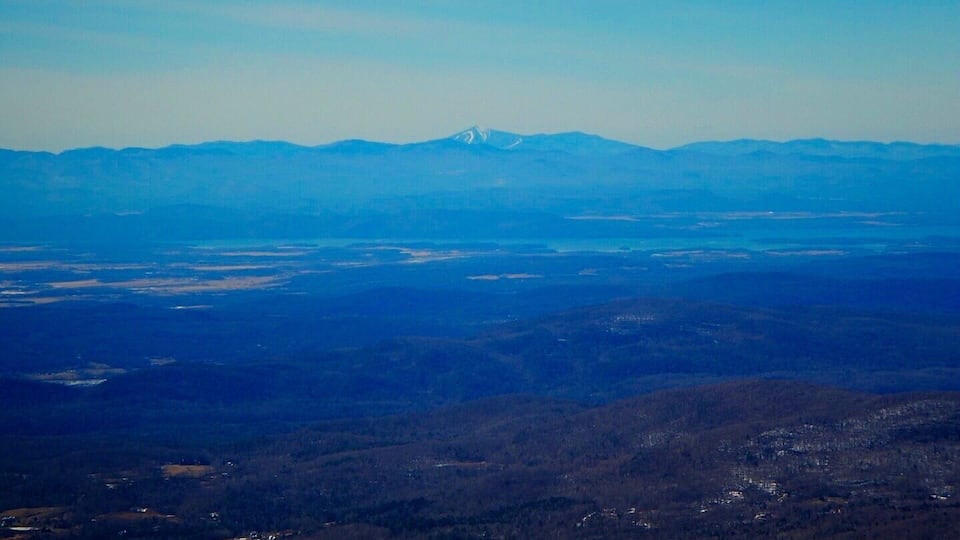 A spectacular view of the Adirondacks and Lake Placid across Lake Champlain from Mt Ellen and Sugarbush ski resort