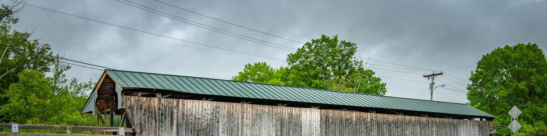 Warren Covered Bridge on the Mad River in Warren, Vermont