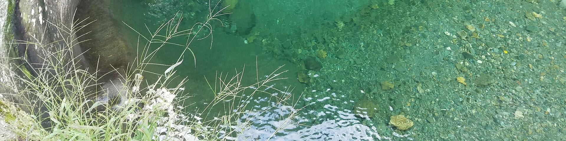 Multiple swimming holes and very clear water