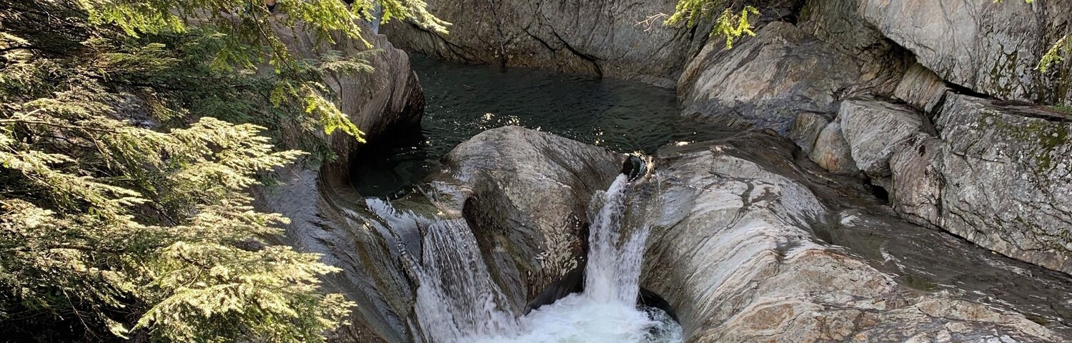 Cool swim at Warren Falls,Vt