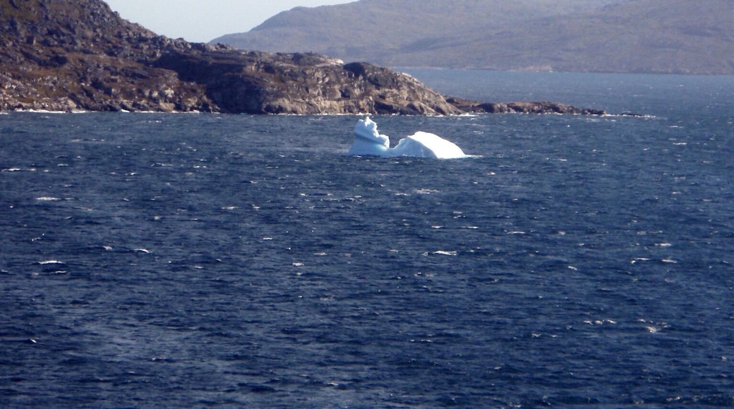 Tiny glacier piece floating in Nanortalik Bay. Wow, was it ever cold and windy.