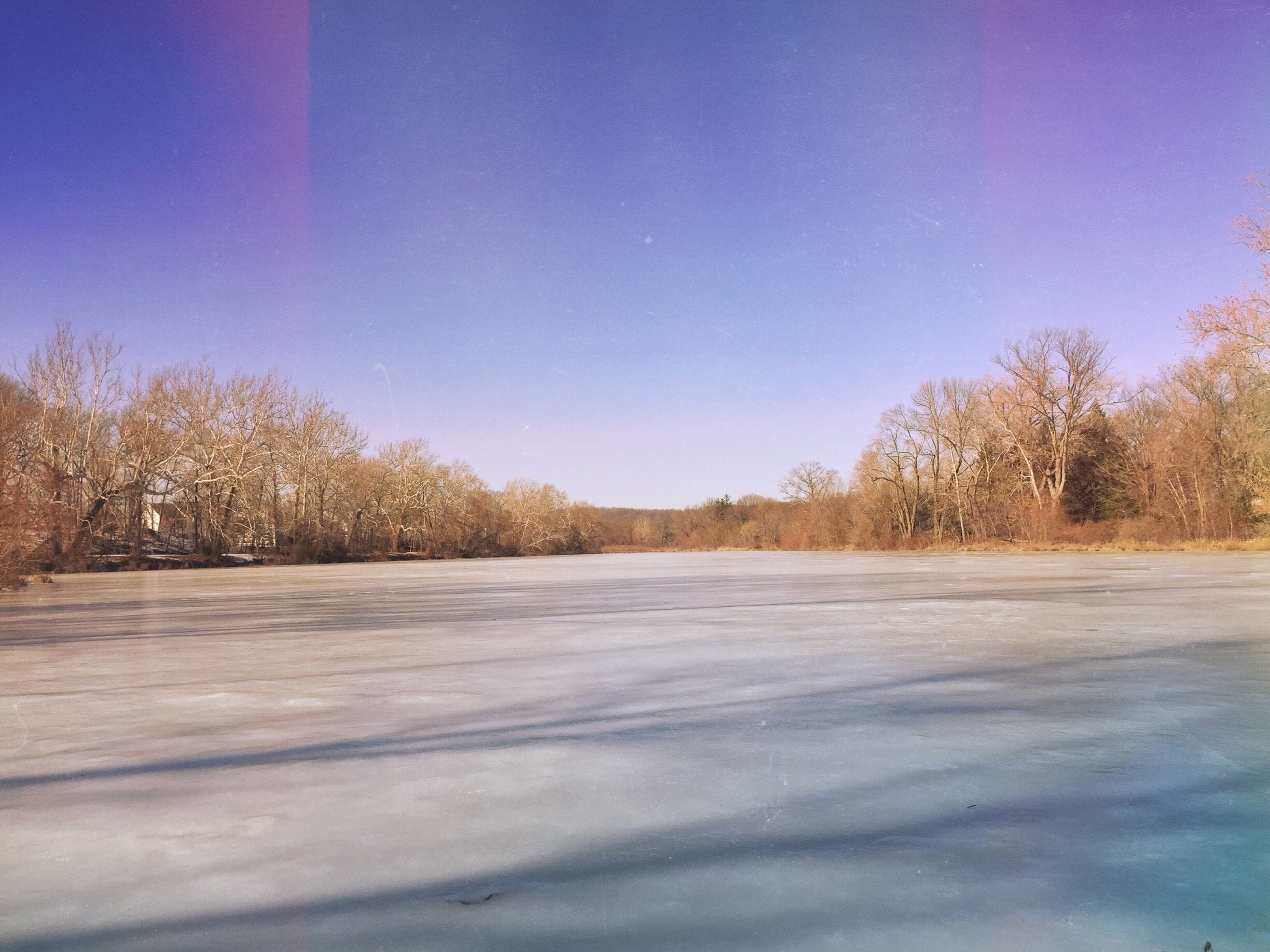 Frozen Lake in Washington Crossing. #snow 