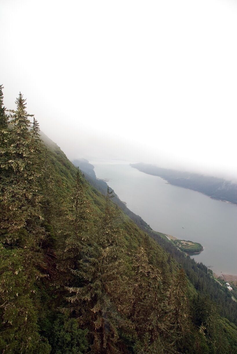 Looking down to Gastineau Channel. Early September