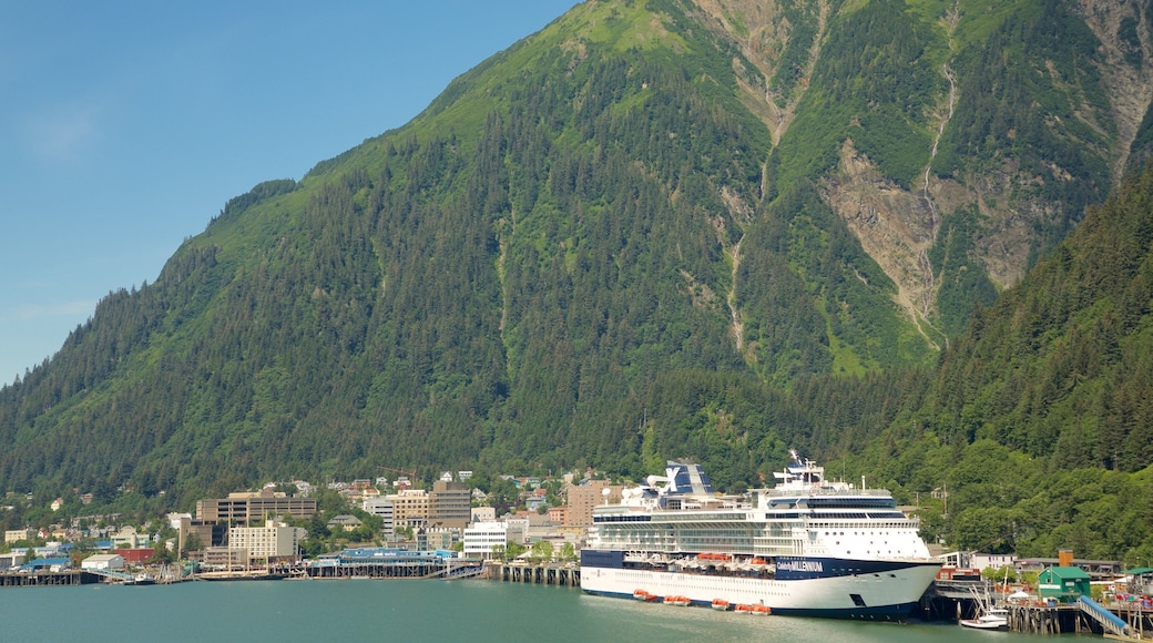 Juneau featuring general coastal views, mountains and a coastal town