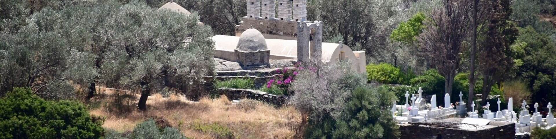The oldest church of Naxos. The church Panagia (Virgin) Drosiani is located between the Tragaia area and the village Moni. The cluster of temples of Drosiani was built in the 6th century.