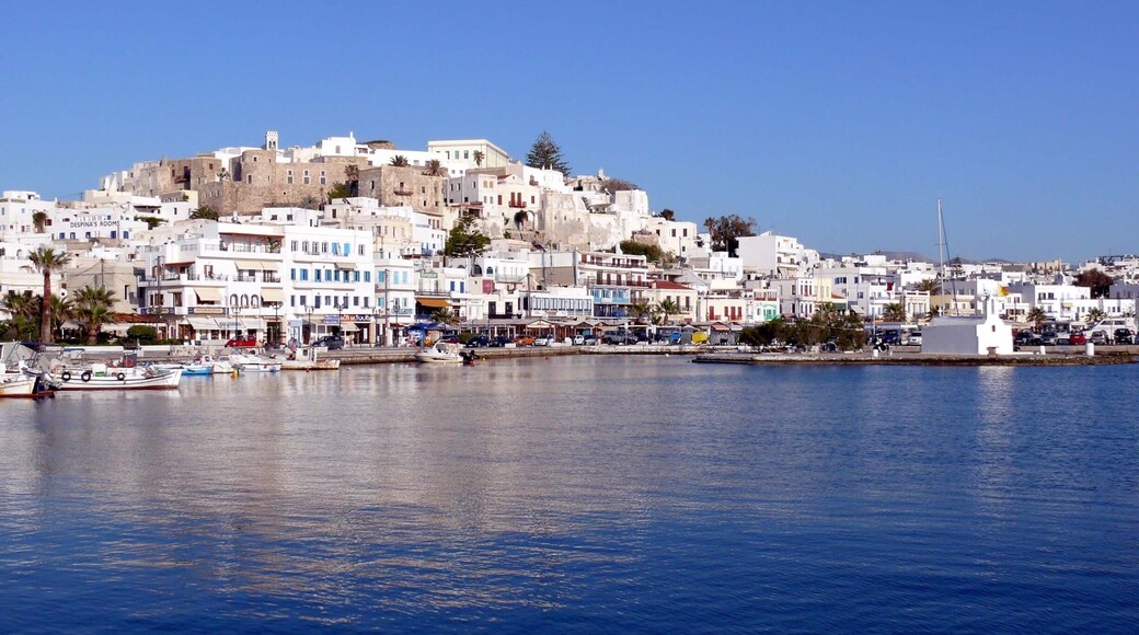 The island of #Naxos in #Greece. Great place to visit. Not as popular as #Santorini or #Mykanos. Not even close. But as Greek as you can get. Naxos town is on the bottom and little Greek villages all along the bus ride up the hill. Not sure about the beeches but perfect for a I want to be Greek vacation.