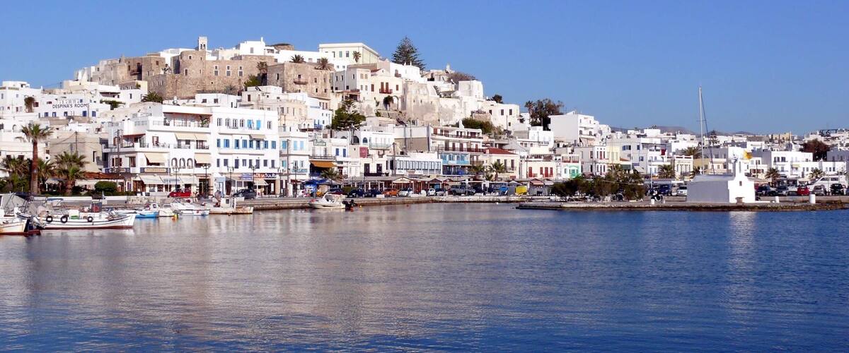The island of #Naxos in #Greece. Great place to visit. Not as popular as #Santorini or #Mykanos. Not even close. But as Greek as you can get. Naxos town is on the bottom and little Greek villages all along the bus ride up the hill. Not sure about the beeches but perfect for a I want to be Greek vacation.