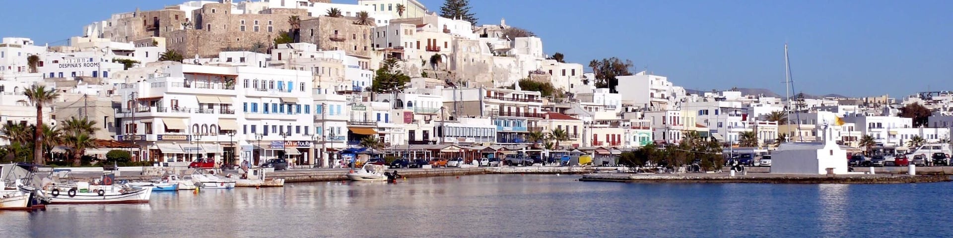 The island of #Naxos in #Greece. Great place to visit. Not as popular as #Santorini or #Mykanos. Not even close. But as Greek as you can get. Naxos town is on the bottom and little Greek villages all along the bus ride up the hill. Not sure about the beeches but perfect for a I want to be Greek vacation.