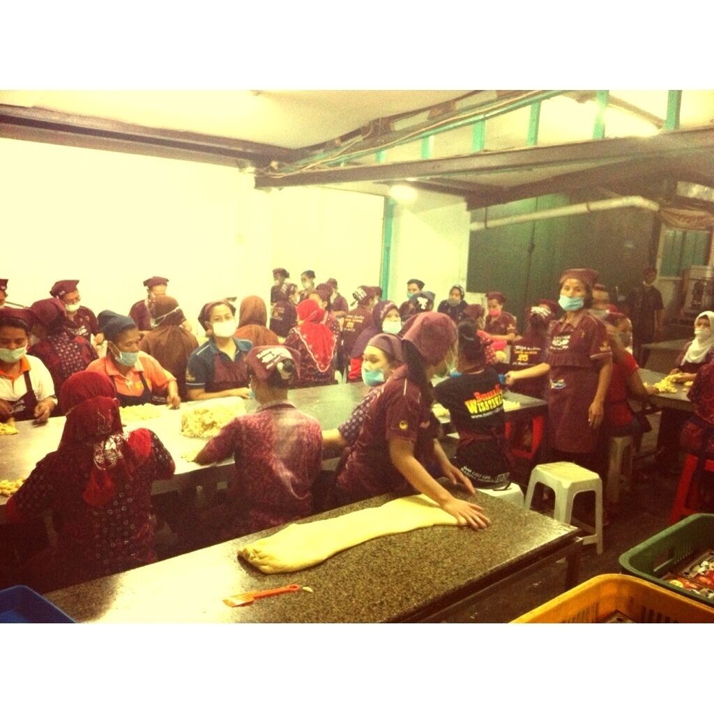 Kneading the dough for Bakpia Pathok 25. 