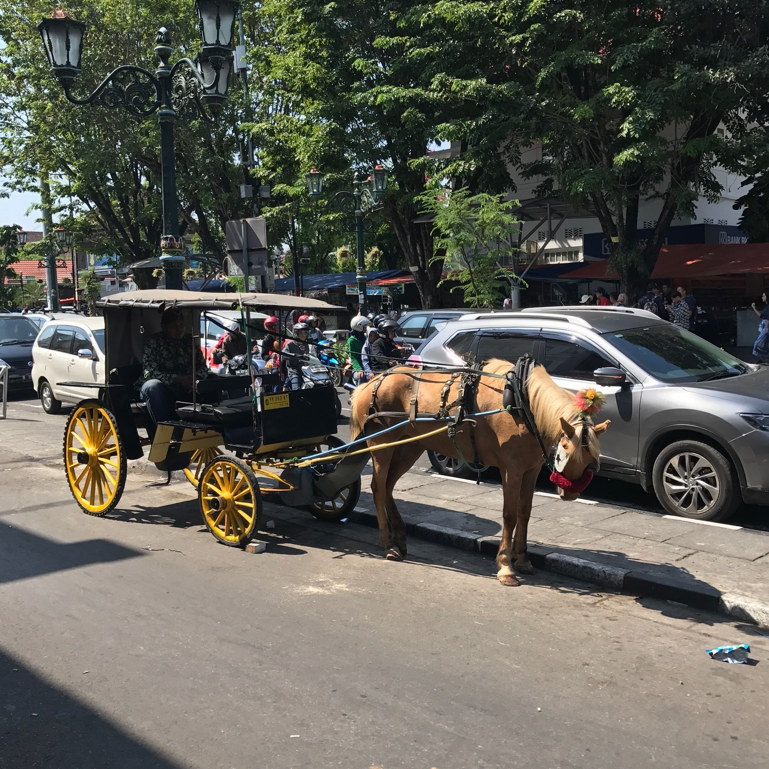 Traditional horsepower mingle with modern horsepower in Yogyakarta. #lifeatexpedia 