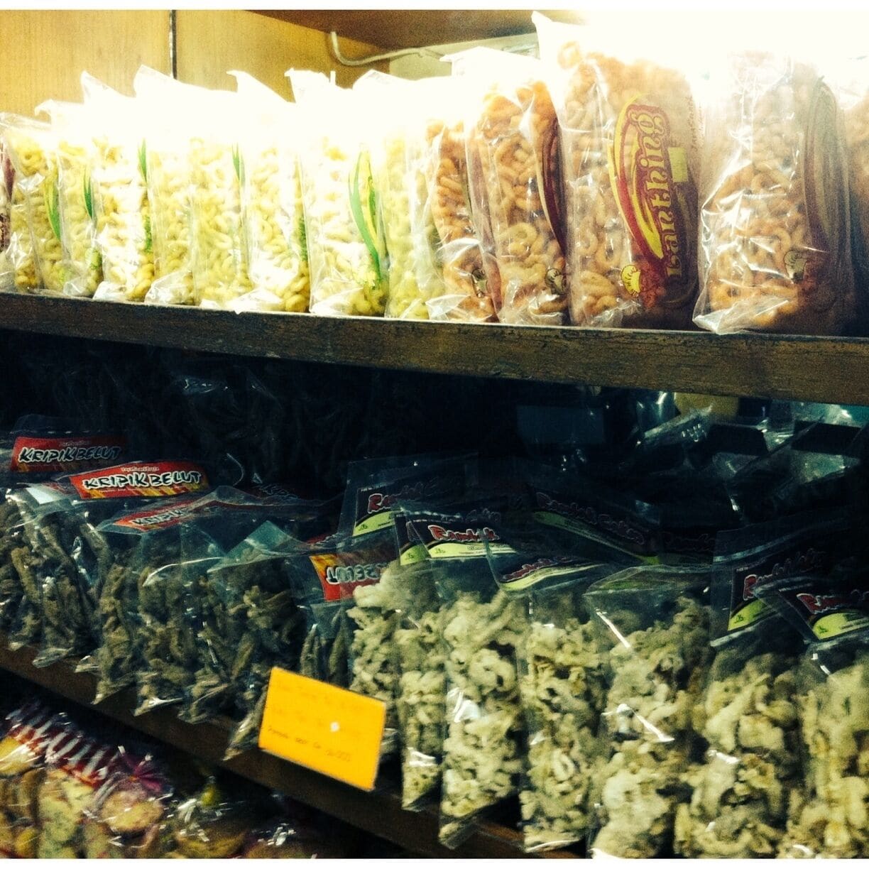 Other products sold at the store beside Bakpiah. These are local crackers. 