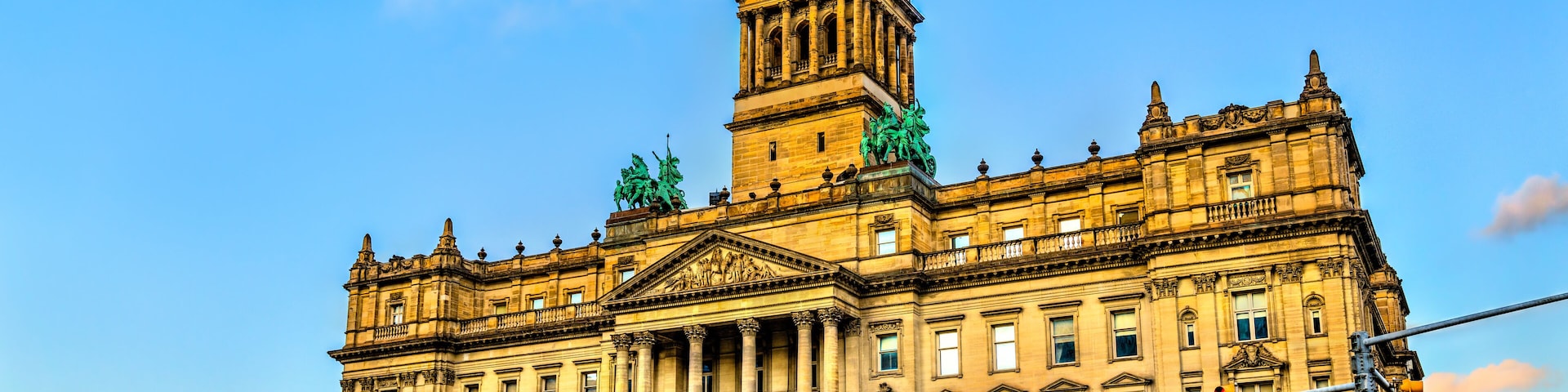 Wayne County Courthouse, a monumental government structure in Downtown Detroit, United States