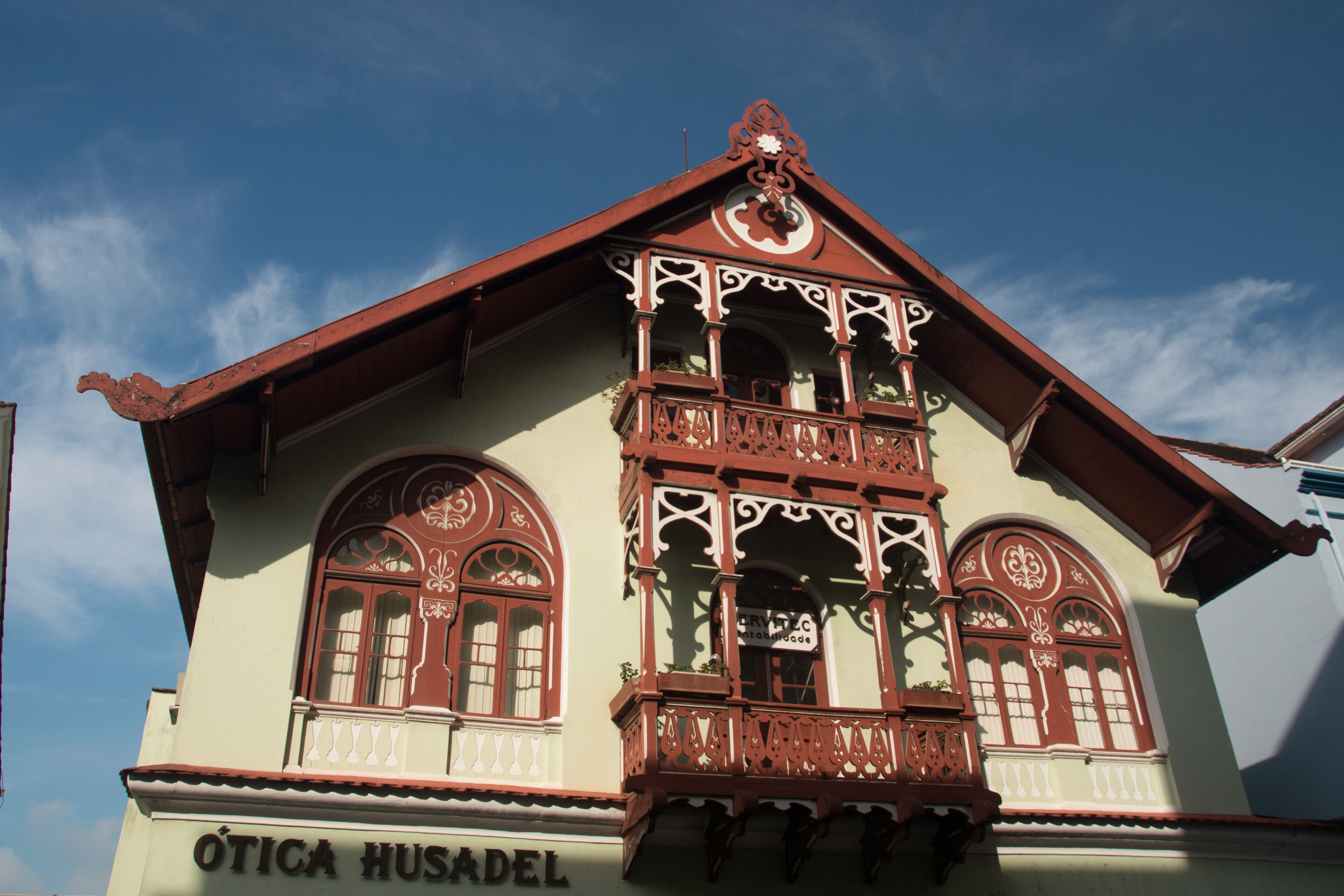Centro histórico de Joinville, Santa Catarina, Brasil. Traços da imigração alemã na arquitetura. 