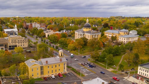 Over Rochester Street Downtown Canandaigua New York Ontario County Courthouse