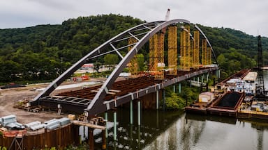 The Wellsburg Bridge is a tied-arch bridge under construction between Brilliant, Ohio and Wellsburg, West Virginia.