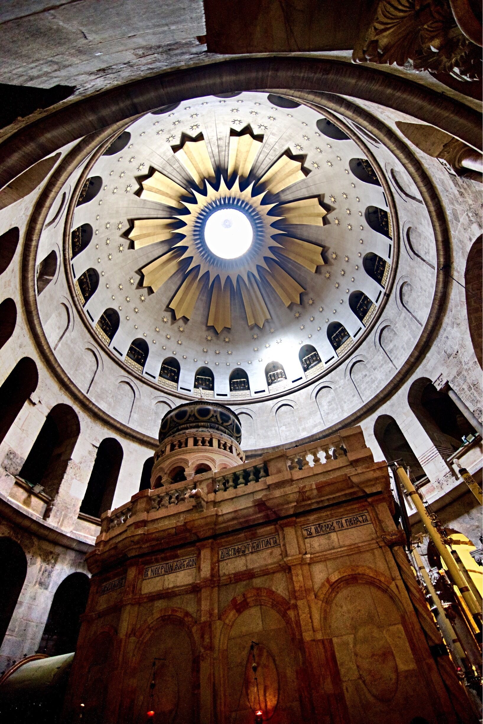 Church of the Holy Sepulchre is located in the Christian Quarter of the Old City of Jerusalem. The church contains, according to traditions dating back to at least the fourth century, the two holiest sites in Christianity: the site where Jesus of Nazareth was crucified at a place known as "Calvary" or "Golgotha", and Jesus's empty tomb, where he is said to have been buried and resurrected. (Wikipedia)
#Israel #Jerusalem #OldCity #church #Christianity #UNESCOWorldHeritageSites  #details #perspective #History Photo Contest