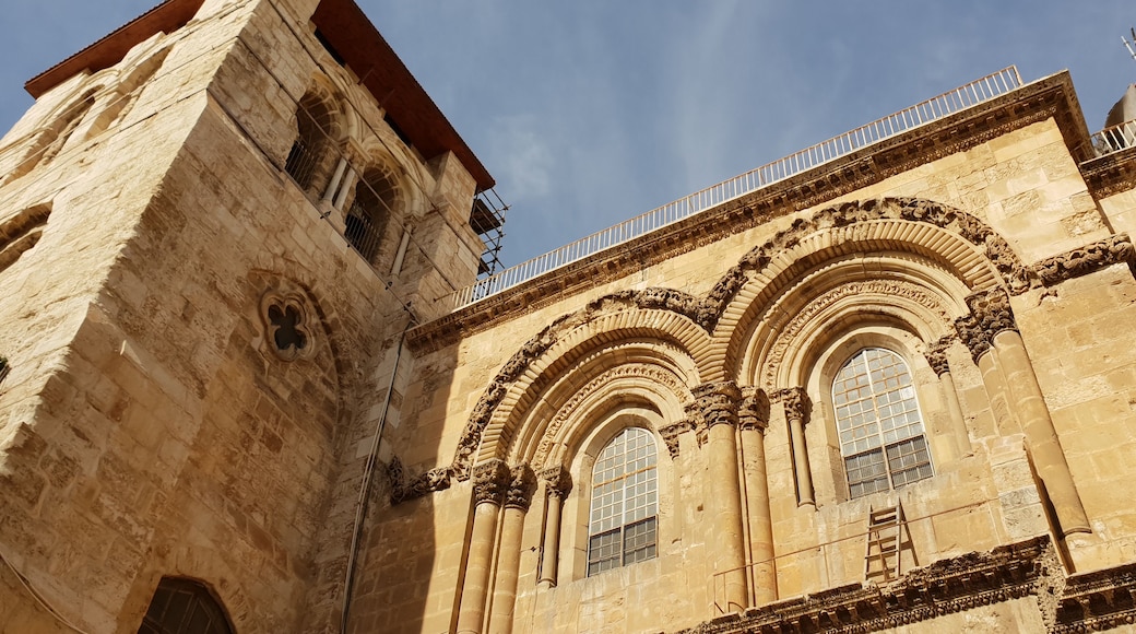Strangely, we were much more excited about seeing the ladder than the church.
This ladder has been here since the 18th Century and cannot be moved without consent from all six ecumenical Christian orders.
Can you imagine leaving your ladder on a building one day after work and have it end up as a permanent part of a Holy Site?
