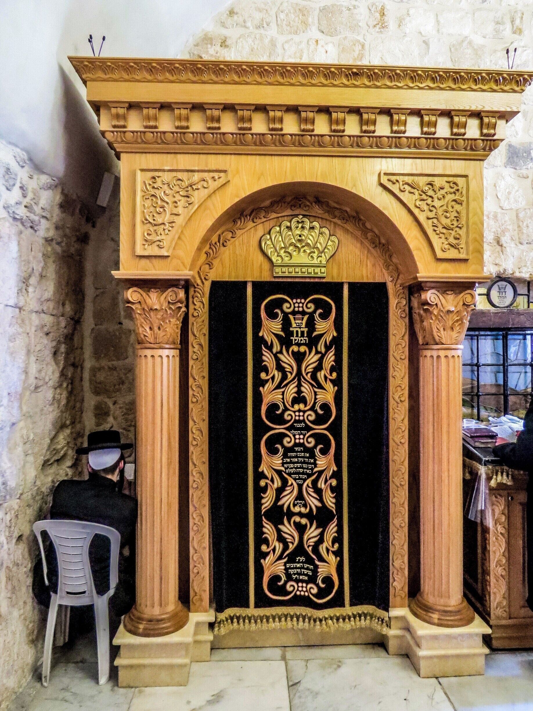 Jewish man praying at King David´s Tomb in Jerusalem, Israel.