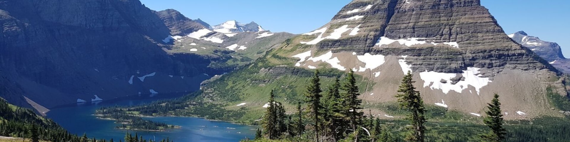 A little hike in Glacier National park that's pretty crowded but still worth it if you don't have time for a big hike!