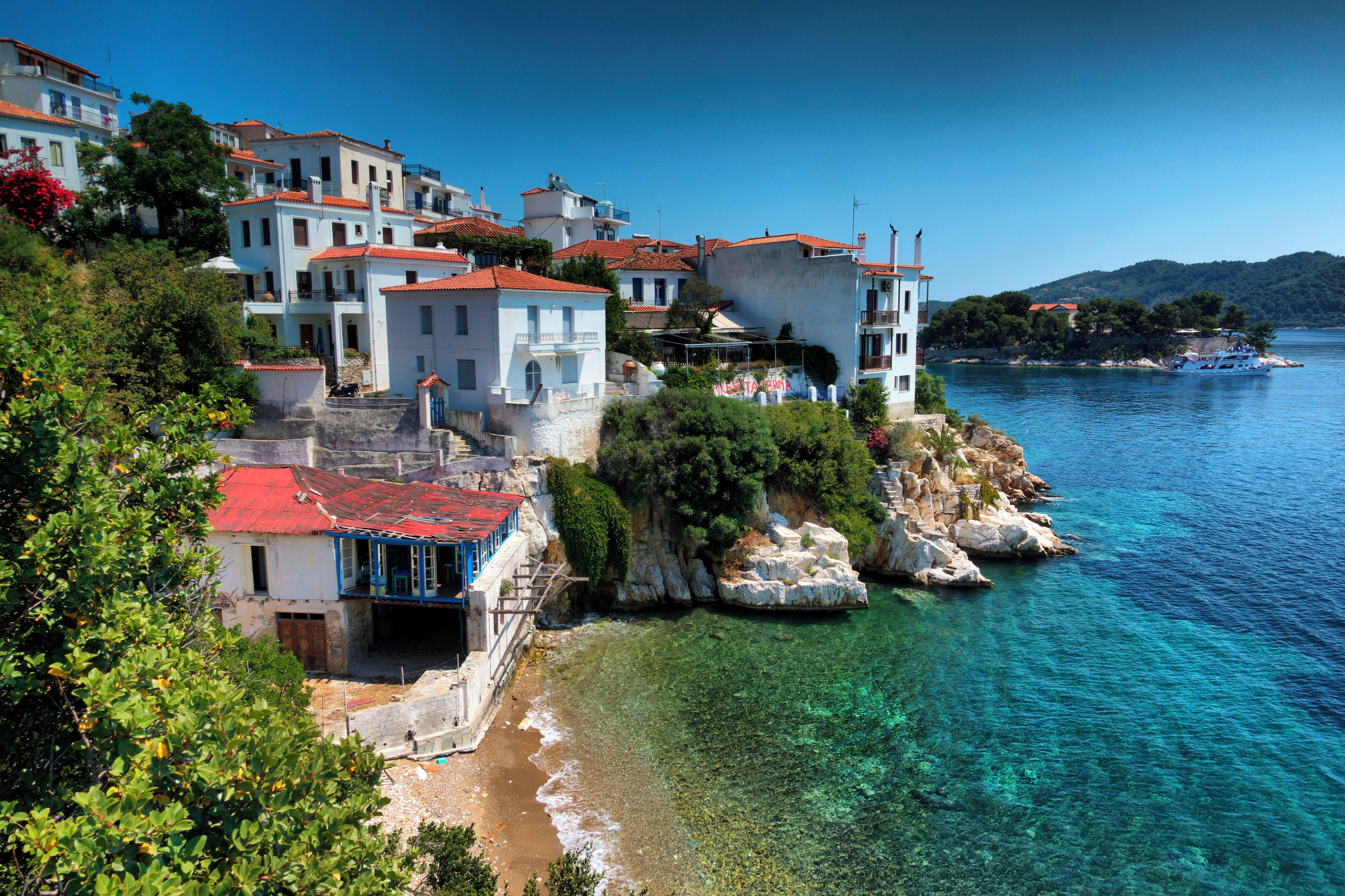 Skiathos Town, taken in May 2015, is the capital of Skiathos Island in the Sporades group, Greece.