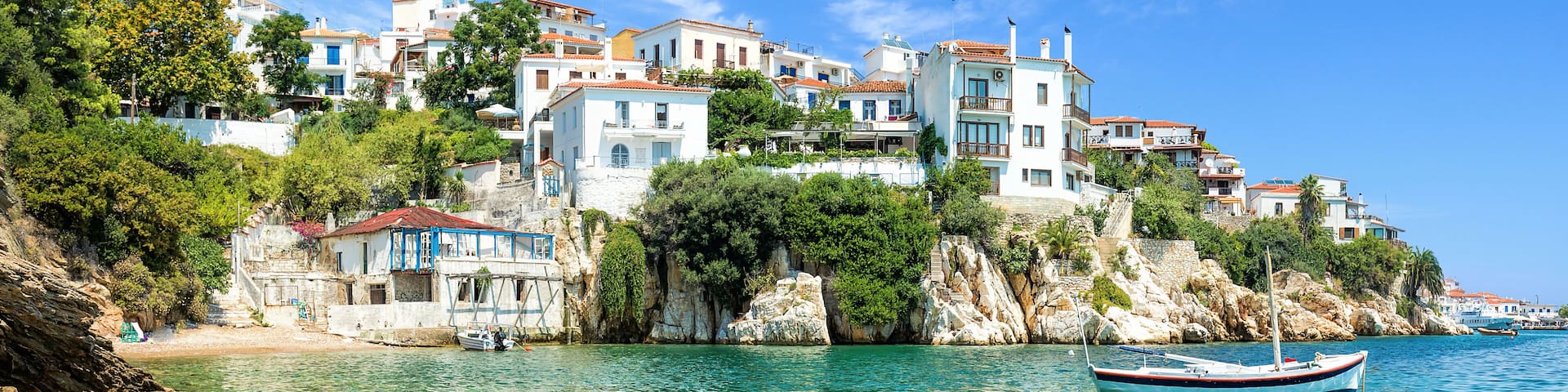 Skiathos old port with a blue sky, Shutterstock ID 693252220, SF SSA Case with Manager Approval: Case 07151371, Job: Prepay credit, Client/Licensee: , Other: