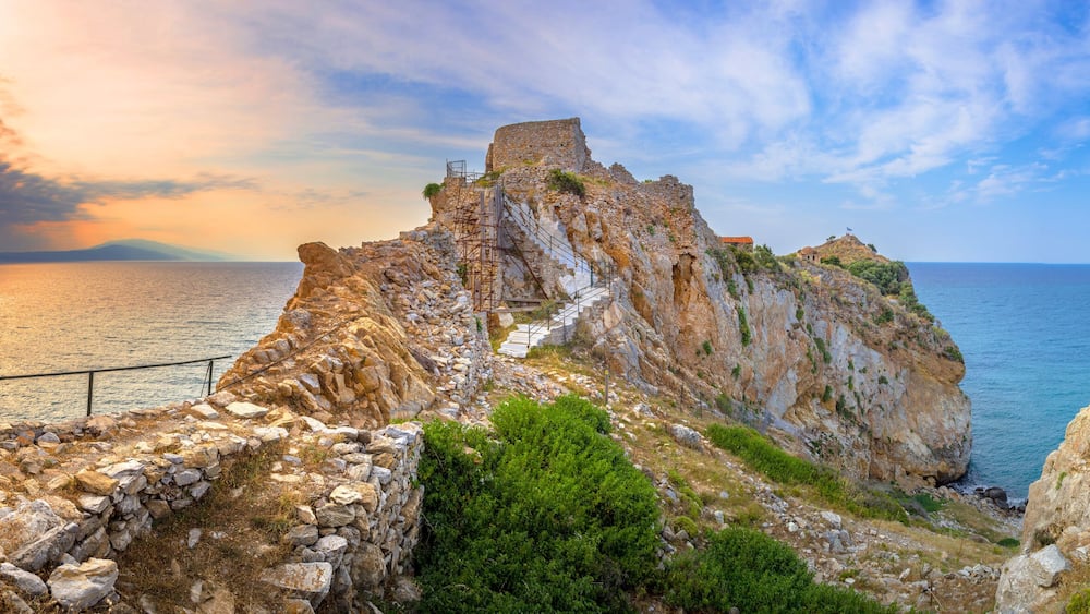The abandoned fortress of Kastro in Skiathos island, Sporades, Greece.
