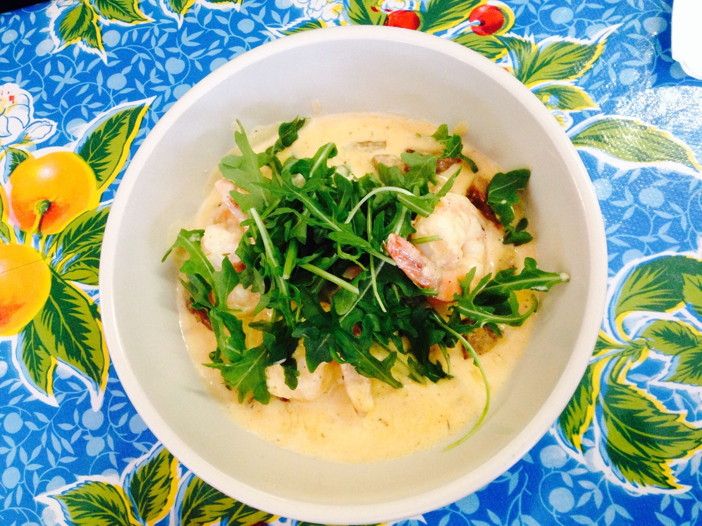 I sat outside in my car in the pouring rain for about 5mn in what is clearly the ghetto of West Seattle- unsure if they were even open. The windows were dark- no one visible from the street - only sign  of life was the blinking Open sign. I walked into a bustling atmosphere- with bright covered tables and the friendliest down to earth waitress sporting some punk style!    
The menu was creative and different offering shrimp and grits and claiming the best hollandaise sauce around. I was blown away!! This place had the best food I've had in forever. Sold. Everyone needs to come here!!  