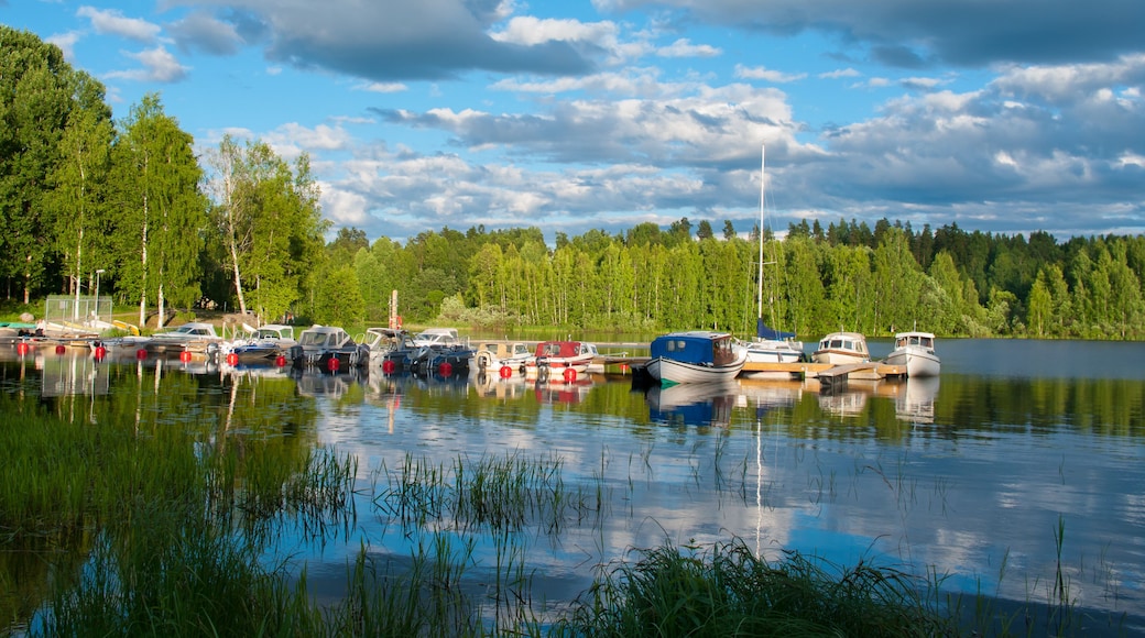 Boats on the lake in Jyvaskyla, Finland