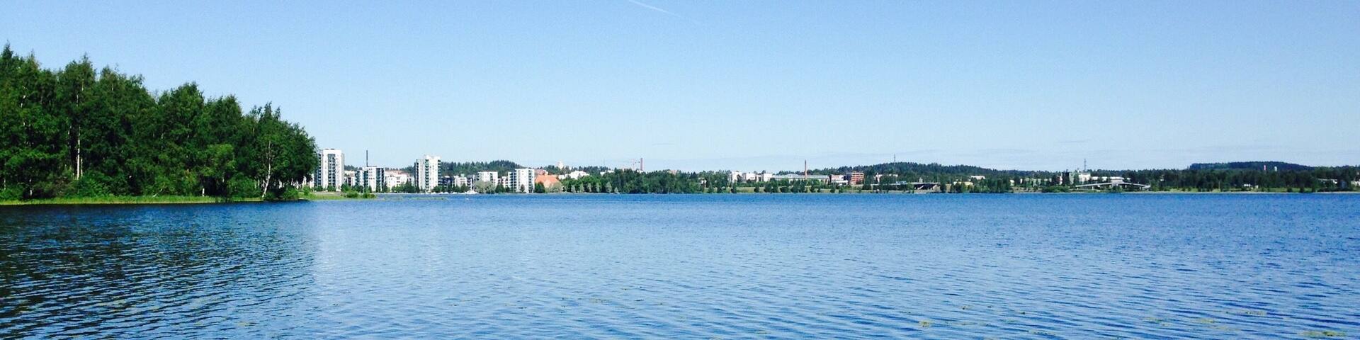 City centre seen from the other side of the lake Jyväsjärvi