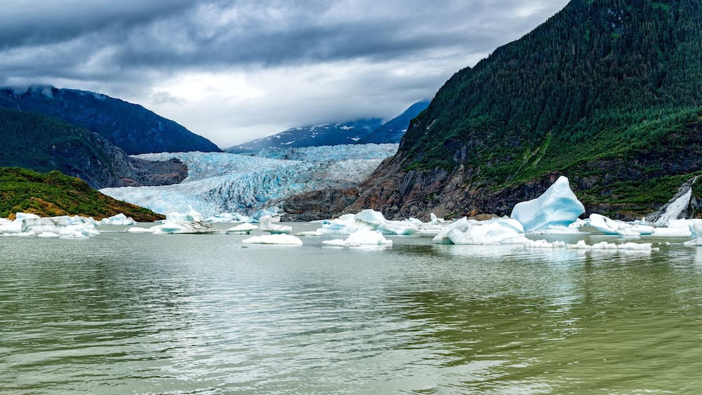 Lake near Mendhenall Glacier huge landscape