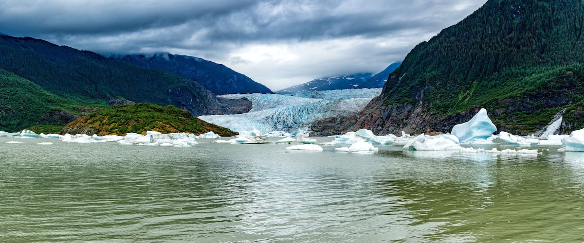 Lake near Mendhenall Glacier huge landscape