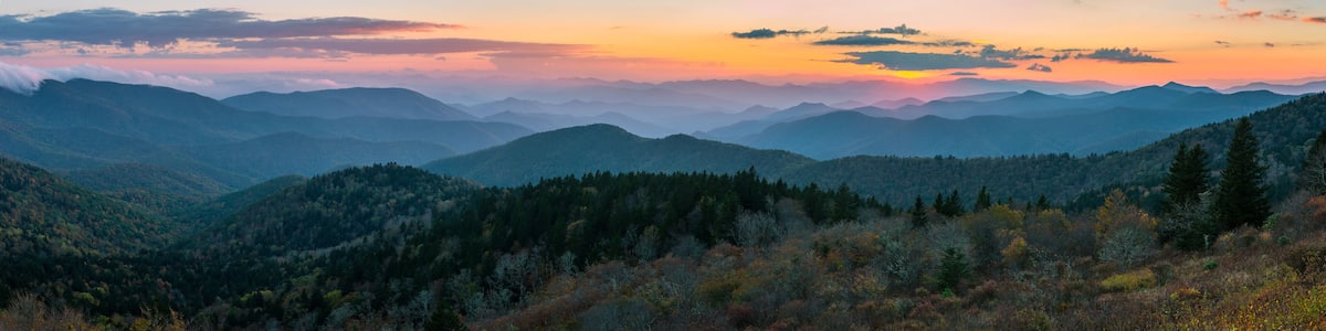 Blue Ridge Mountains scenic sunset