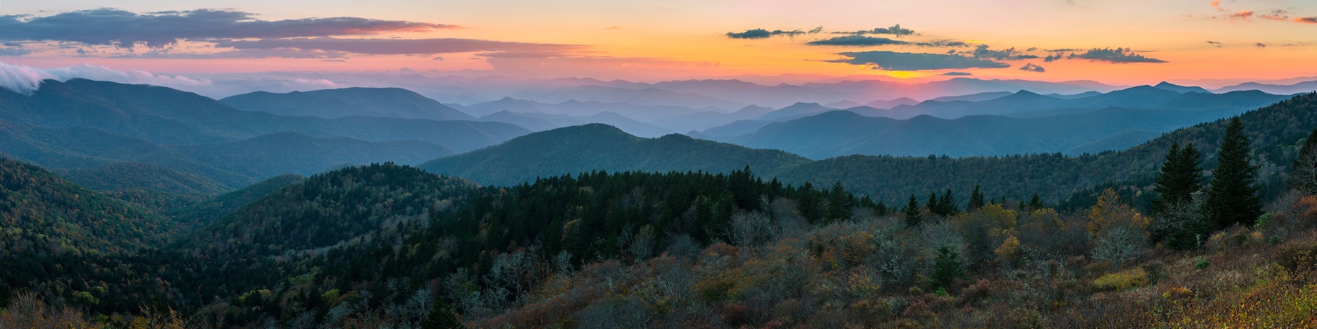 Blue Ridge Mountains scenic sunset