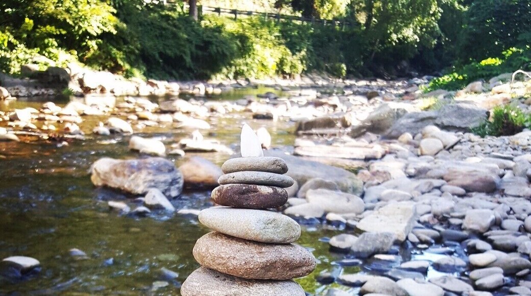 This was during my trip to Cherokee for the Mountain Heritage Festival in the summer. When looking at this, I immediately identify these rocks as being in a mountain stream as I always see it when wandering along any given creek. I always saw this action as travelers 'leaving their mark' in a natural and soft way that does not harm the surrounding environment. This also represents the type of outdoor recreational activities that have been going on for years in Appalachia. "Make your own fun". #appalachianechoes