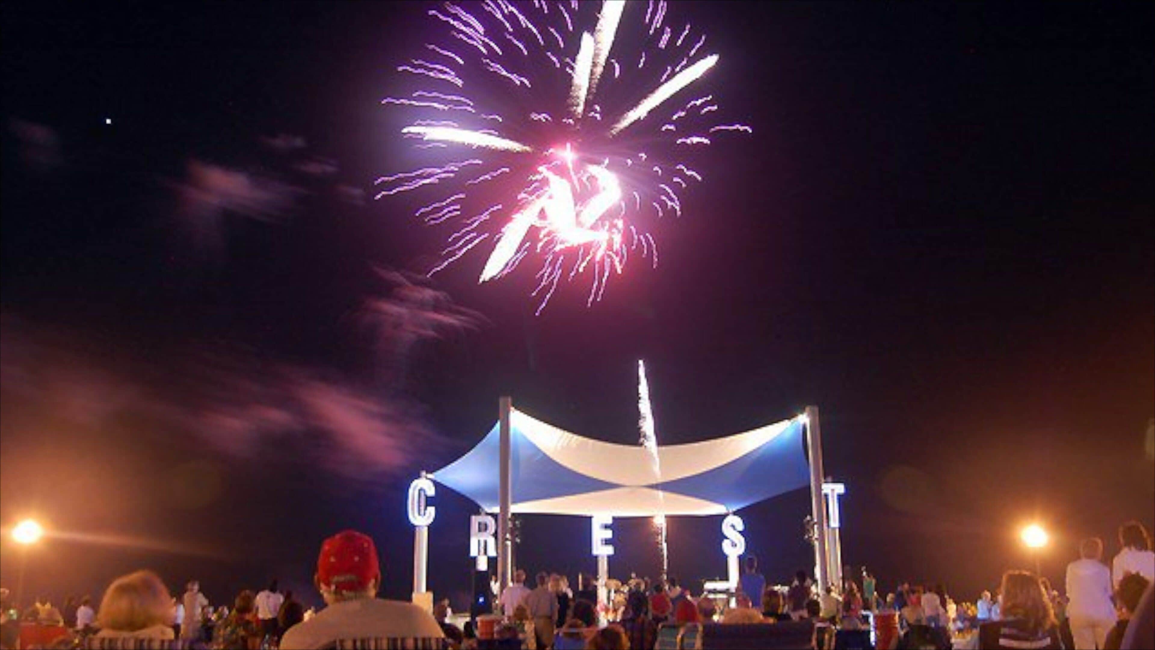 Wildwood Crest showing nightlife and night scenes as well as a large group of people