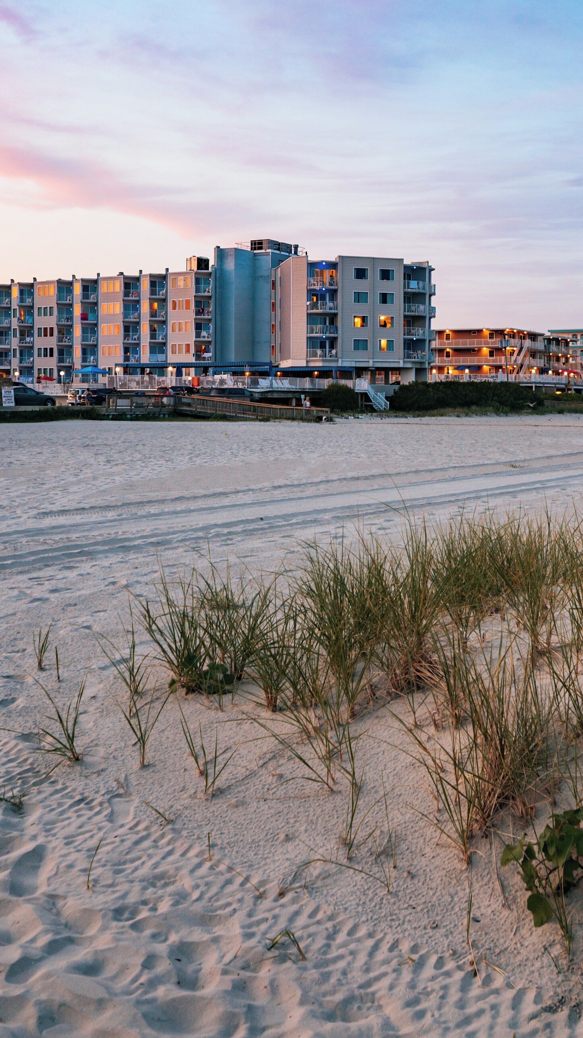 Evening tranquility at Wildwood Beach in Wildwood Crest showcases the peaceful seaside atmosphere of New Jersey