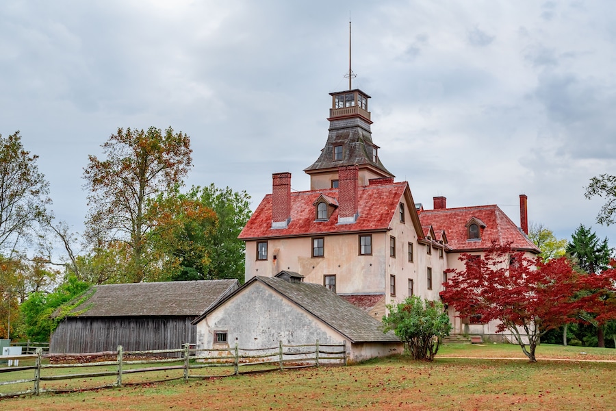 historic mansion in Batsto Village is located in Wharton State Forest in Southern New Jersey. United States.