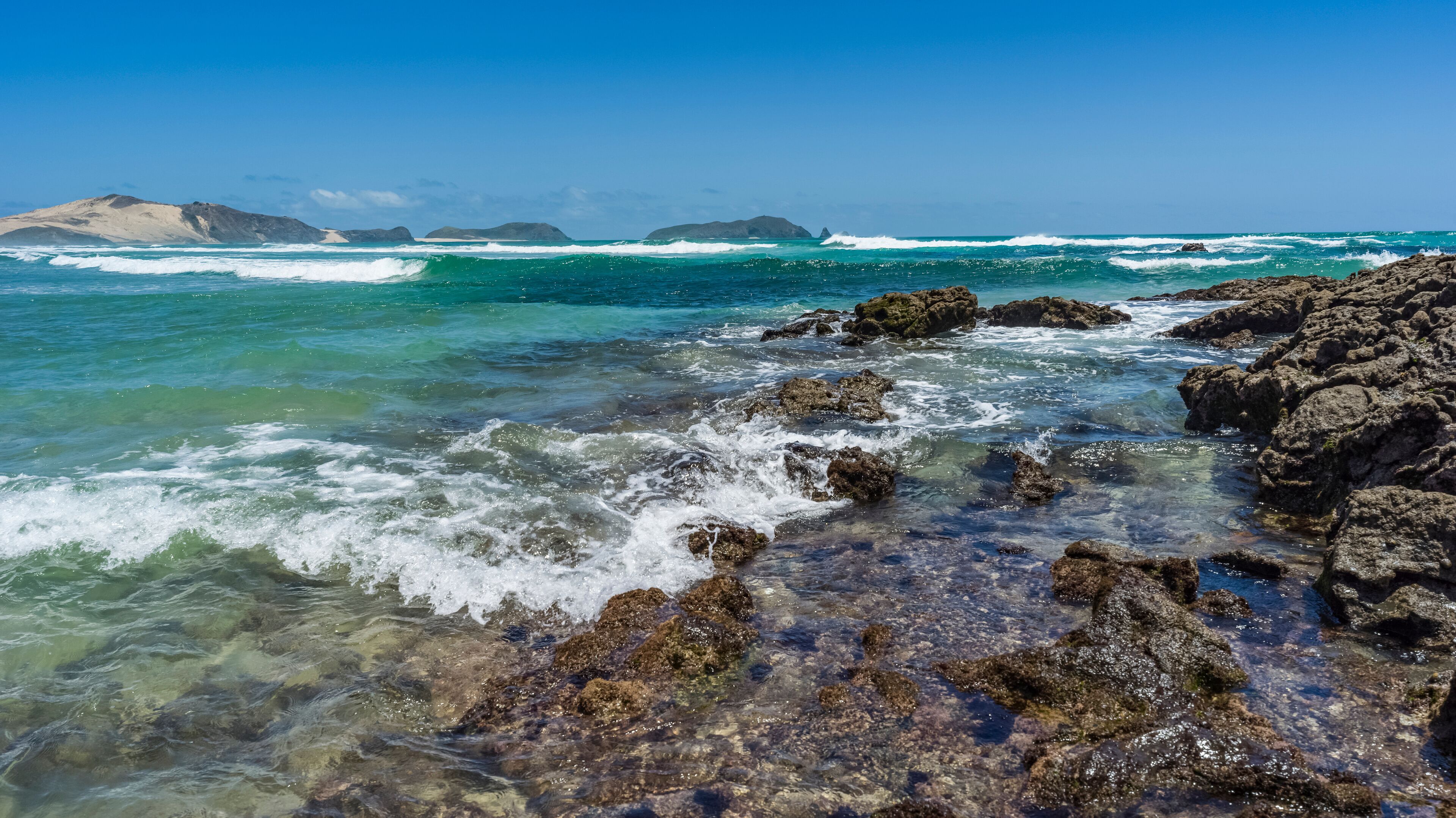 Cape Reinga, the most Northwestern tip of the Aupouri Peninsula, at the northern end of the North Island of New Zealand; Kaitaia, Northland Region, North Island, New Zealand