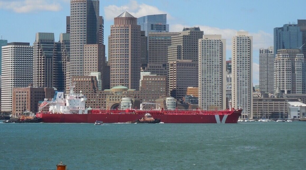 Taking the MBTA Harbor ferry from Long Wharf to Boston's Logan Airport is fast and easy, avoiding traffic and saving time. Boston is an active seaport, as evidenced by the arrival of this tanker on it's way to the tank farms.
