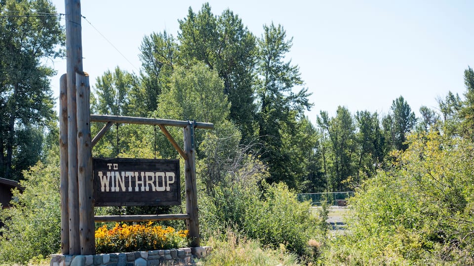 Entrance Sign to Winthrop, Washington