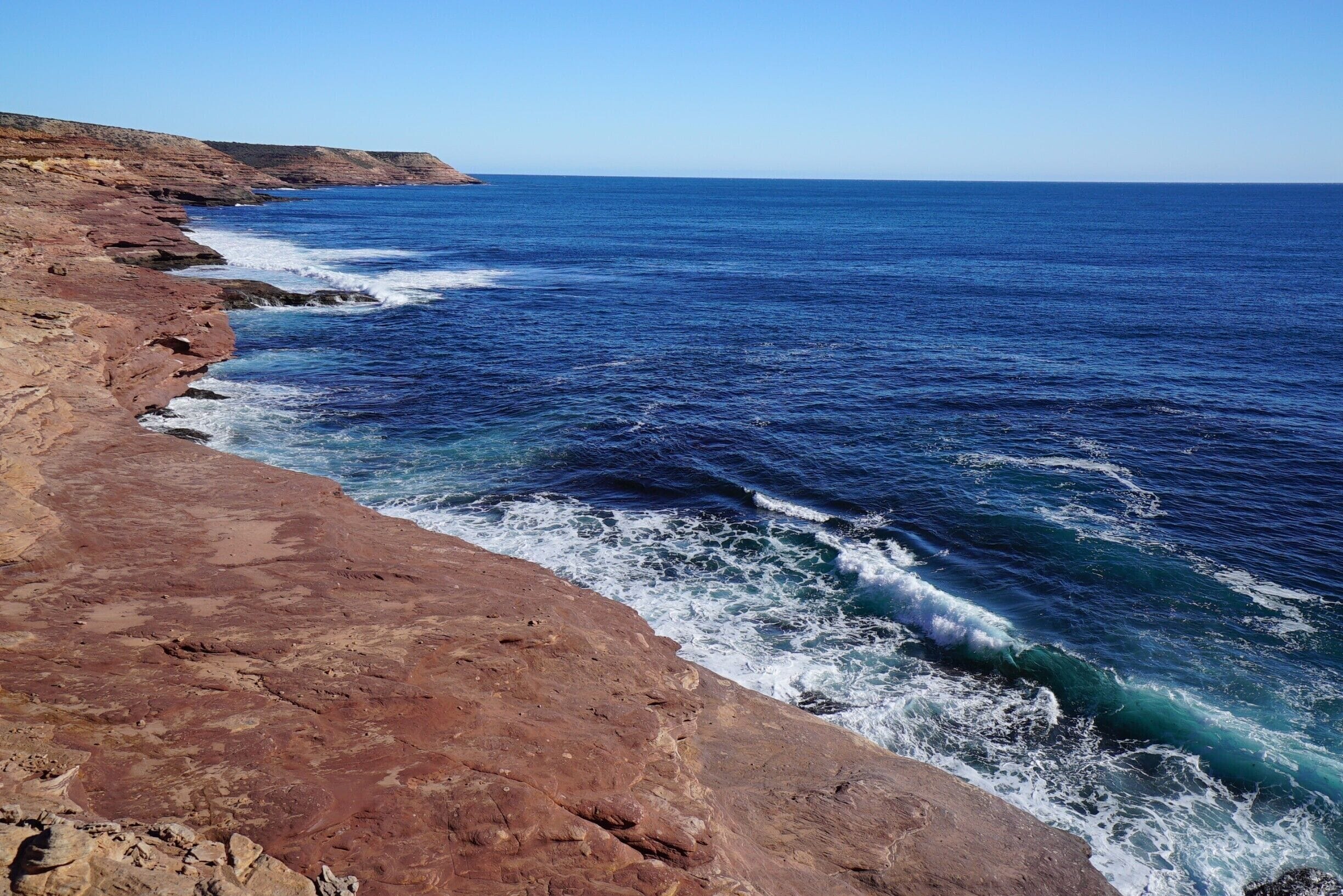 Red Landscape of Red Bluff - delicate threads of red rock look like tears frozen in time in formations believed to be 400 million years old.
Named by Dutch explorer Willem de Vlamingh in 1697, the spectacular coastal cliffs extend 13 kilometres through Kalbarri National Park.
#blue
#BeachBound