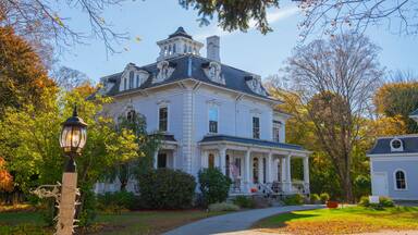 Proctor Mansion at Town Common in historic town center of Wrentham, Massachusetts MA, USA. Now this building is an inn.