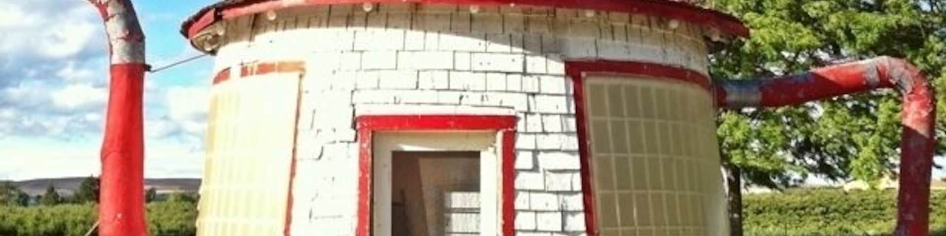 A novelty gas station built in 1922 along US Route 12. No longer operational, the pumps proudly display their last sale (1.87/gal). The station was hand-built by a local businessman as a contemporary jab at the Teapot Dome Scandal, in which Secretary of the Interior Albert Fall illegally leased oilfields in Teapot Dome, WY and Elk Hills, CA to private companies. Fall was found guilty of bribery, fined $100,000 and sent to prison.
Plans to restore and relocate the teapot to a park in downtown Zillah are underway.