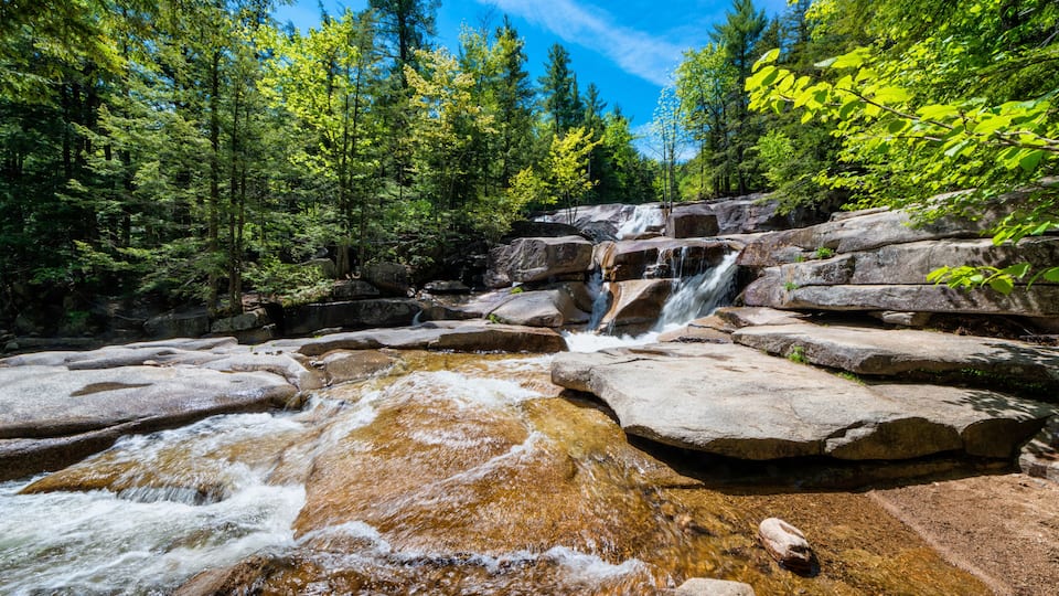 Diana's Baths, a series of small waterfalls in the White Mountains of New Hampshire, USA.