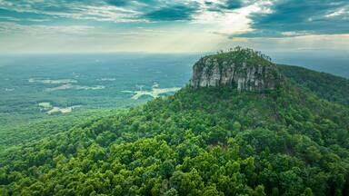 Scenic view of Pilot Mountain in North Carolina.