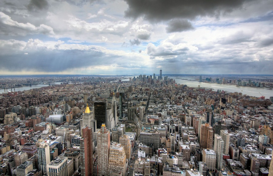 The amazing views down Lower Manhattan from the top of the Empire State Building.